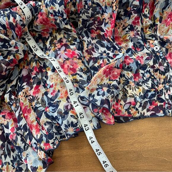 Sundance Women's Clarisse Floral Dress Multicolor Tiered Boho Midi Flowy Buttons - Picture 11 of 12